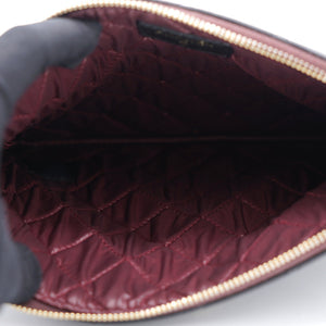 Black Quilted Caviar Leather Small O-Case Clutch
