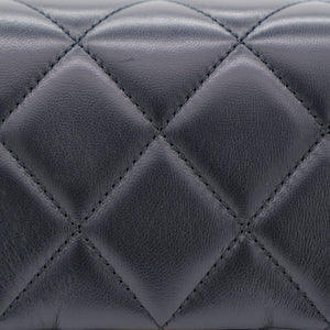 Lambskin Enamel Quilted Pending CC Mini Square Flap Black