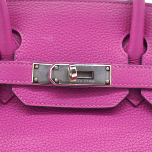 Togo Birkin 30 Rose Pourpre Palladium Hardware