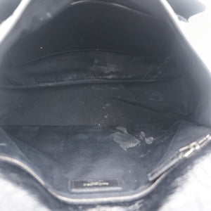 Black Aged Leather Large Niki Shoulder Bag