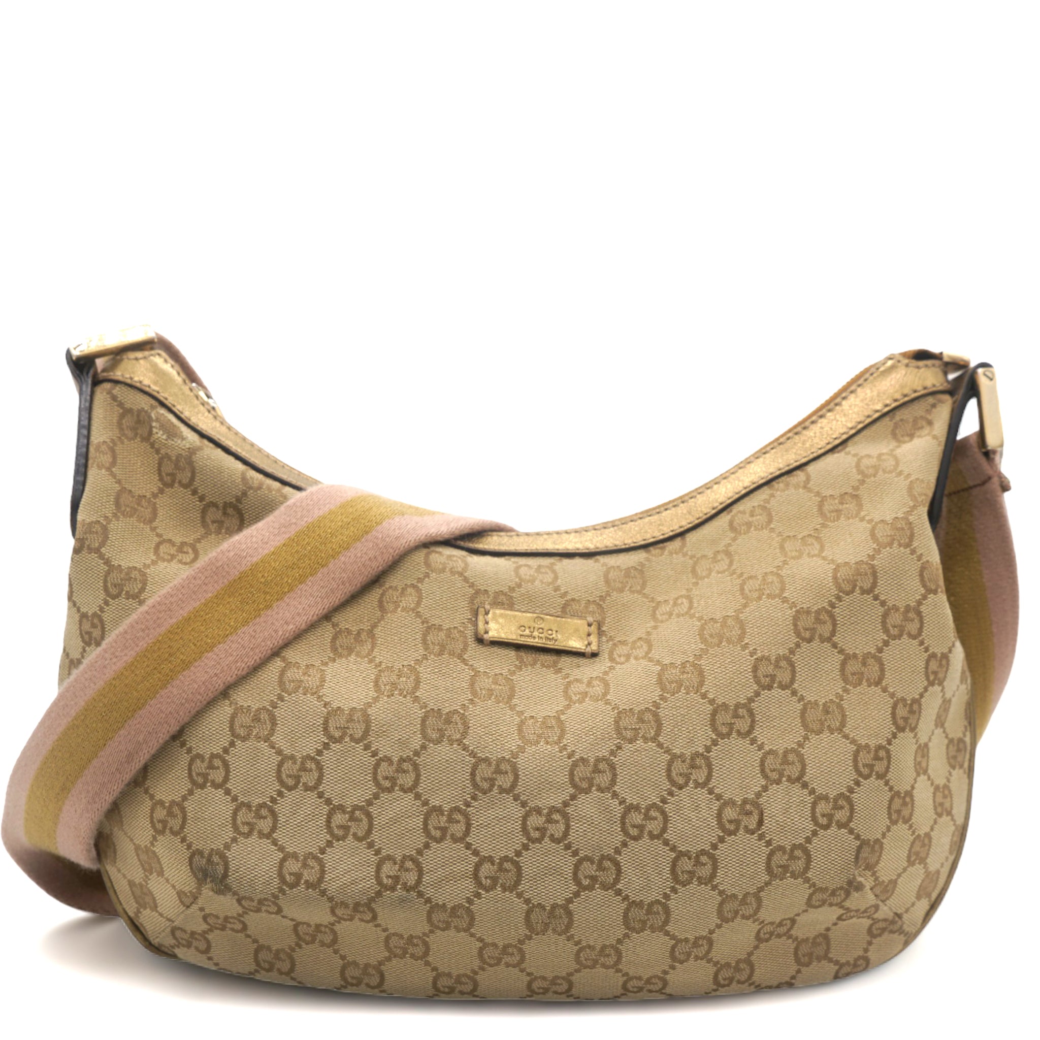 GG Canvas Sherry Line Cross-body Bag Beige Gold