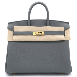 Togo Birkin 25 Vert Amande Yellow Gold Hardware