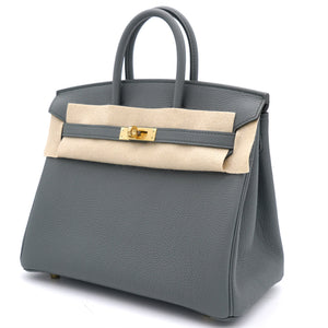 Togo Birkin 25 Vert Amande Yellow Gold Hardware