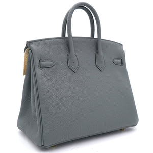 Togo Birkin 25 Vert Amande Yellow Gold Hardware