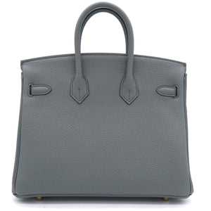 Togo Birkin 25 Vert Amande Yellow Gold Hardware