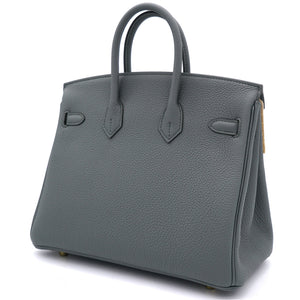 Togo Birkin 25 Vert Amande Yellow Gold Hardware