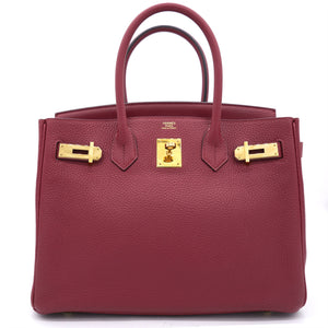 Taurillon Clemence Birkin 30 Rouge Grenat Yellow Gold Hardware