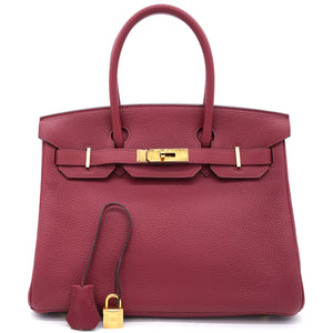 Taurillon Clemence Birkin 30 Rouge Grenat Yellow Gold Hardware
