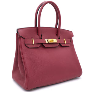 Taurillon Clemence Birkin 30 Rouge Grenat Yellow Gold Hardware