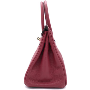 Taurillon Clemence Birkin 30 Rouge Grenat Yellow Gold Hardware