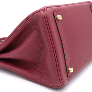Taurillon Clemence Birkin 30 Rouge Grenat Yellow Gold Hardware