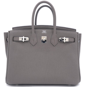 Togo Birkin 25 Gris Etain Palladium Hardware