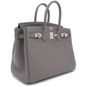 Togo Birkin 25 Gris Etain Palladium Hardware