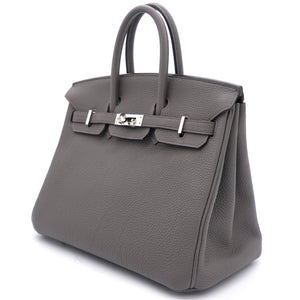 Togo Birkin 25 Gris Etain Palladium Hardware