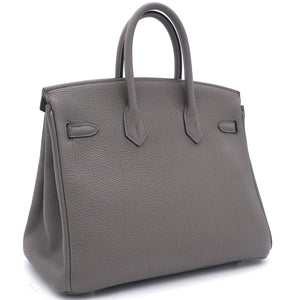 Togo Birkin 25 Gris Etain Palladium Hardware