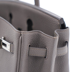 Togo Birkin 25 Gris Etain Palladium Hardware