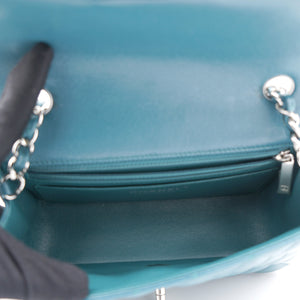 Blue Classic Caviar Leather Rectangular Mini Flap Bag