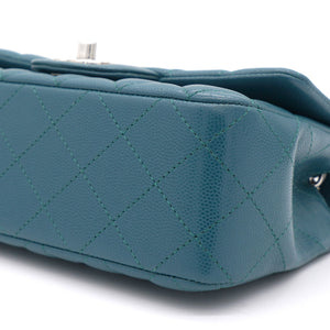 Blue Classic Caviar Leather Rectangular Mini Flap Bag
