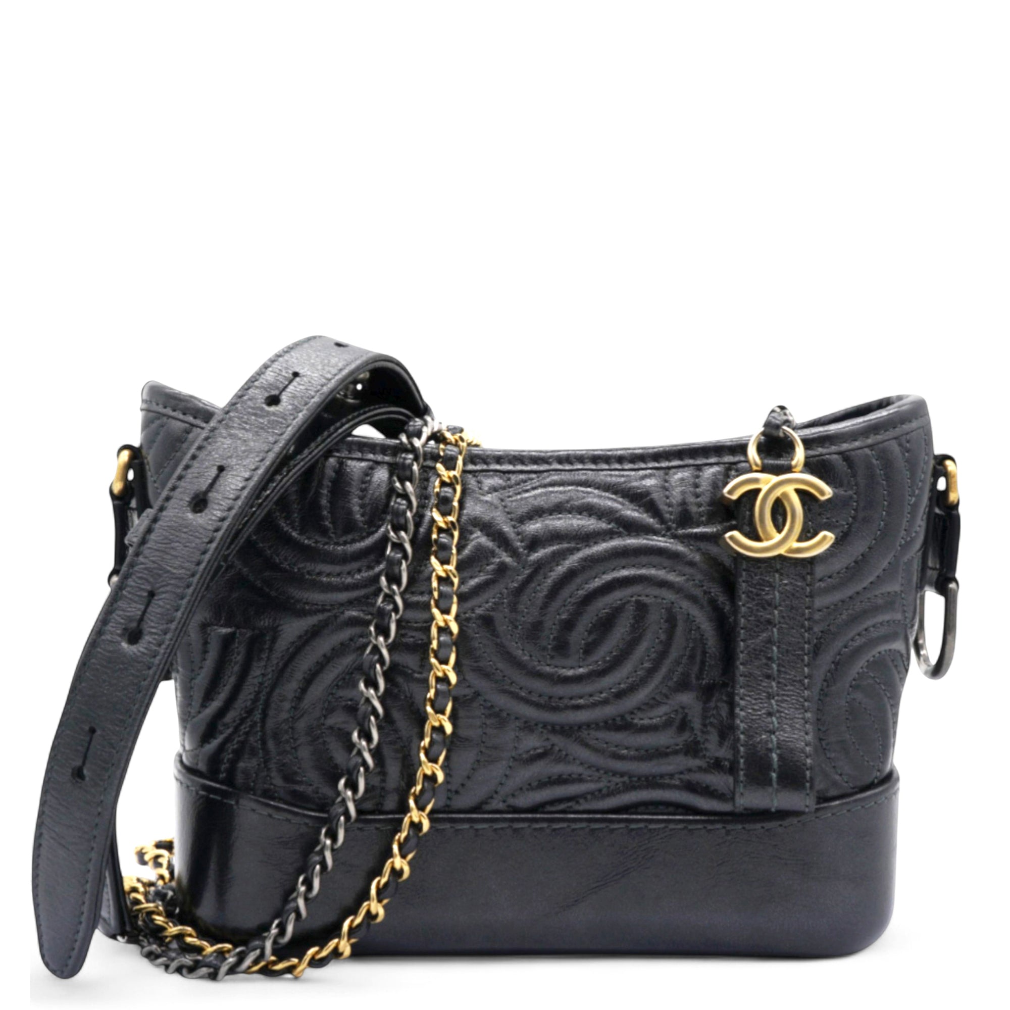 CC Quilted Small Gabrielle Hobo Black