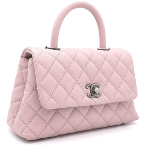Pink Caviar Leather Small Coco Top Handle Bag