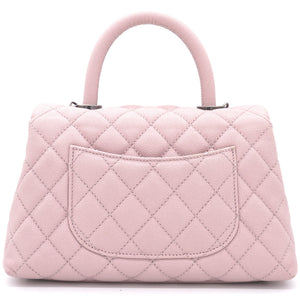 Pink Caviar Leather Small Coco Top Handle Bag