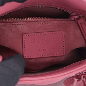 Ultra Matte Calfskin Cannage Mini Lady Dior Pink