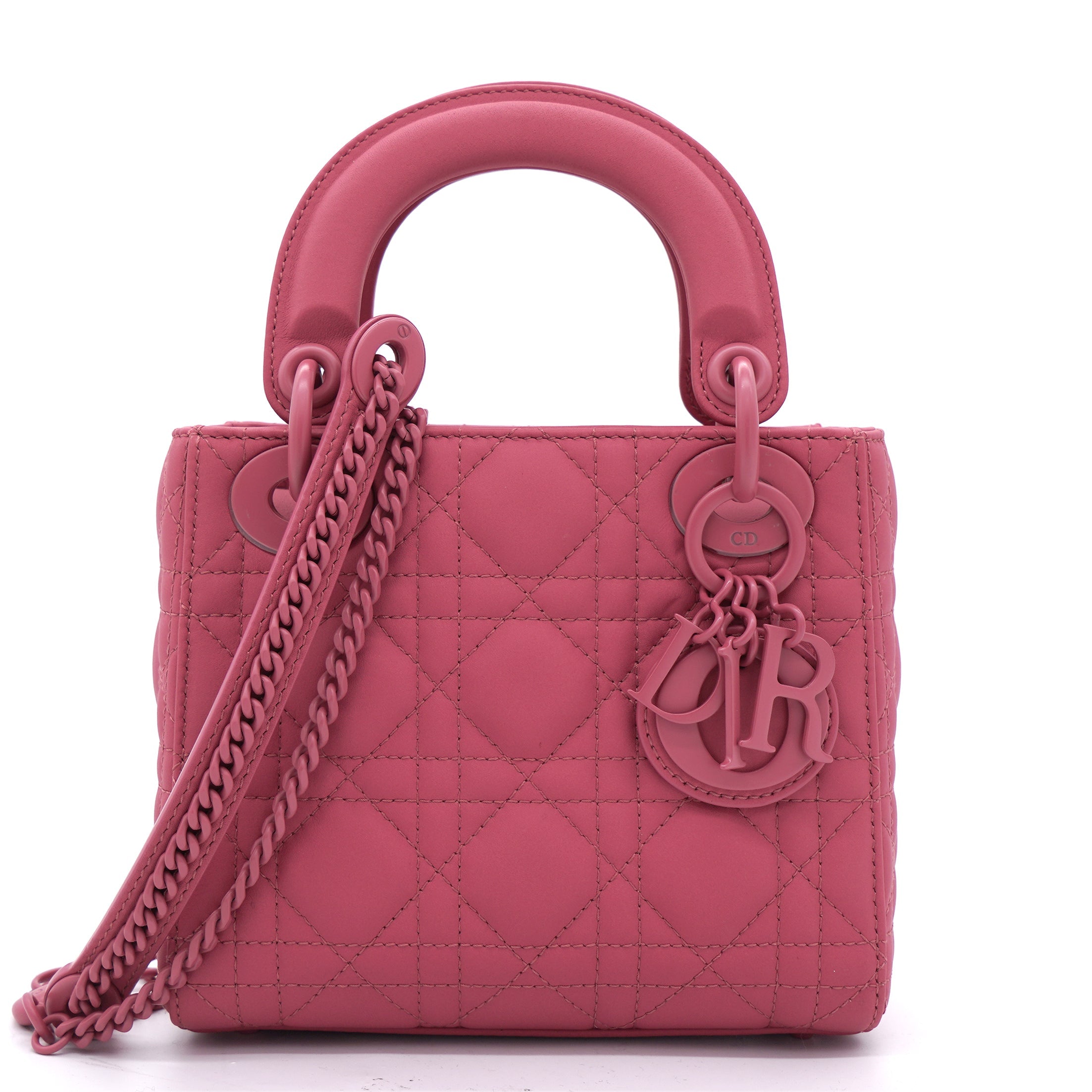 Ultra Matte Calfskin Cannage Mini Lady Dior Pink