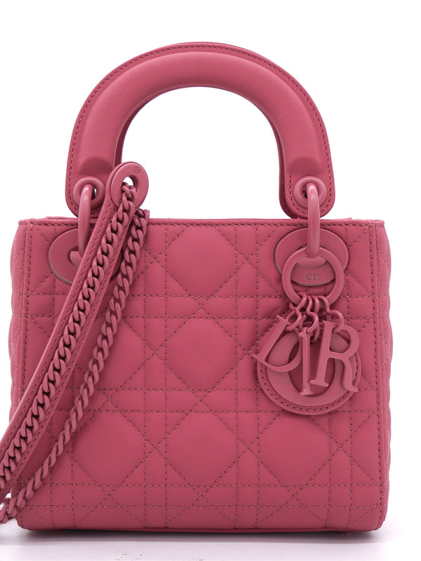 Ultra Matte Calfskin Cannage Mini Lady Dior Pink