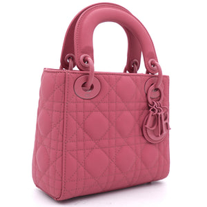 Ultra Matte Calfskin Cannage Mini Lady Dior Pink