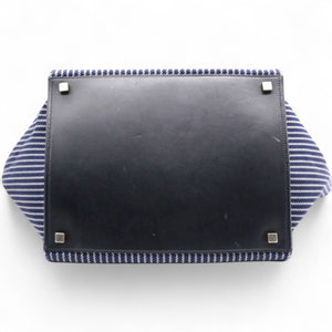 Cotton Canvas Striped Phantom Luggage Navy White