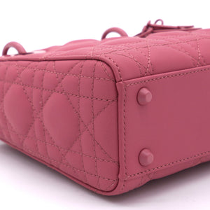 Ultra Matte Calfskin Cannage Mini Lady Dior Pink