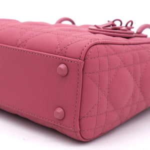 Ultra Matte Calfskin Cannage Mini Lady Dior Pink