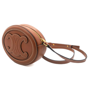 Smooth Calfskin Cuir Triomphe Oval Crossbody Purse Tan