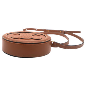 Smooth Calfskin Cuir Triomphe Oval Crossbody Purse Tan