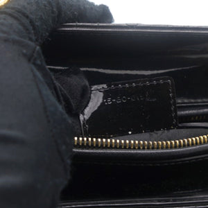 Black Cannage Patent Leather Medium Lady Dior Tote