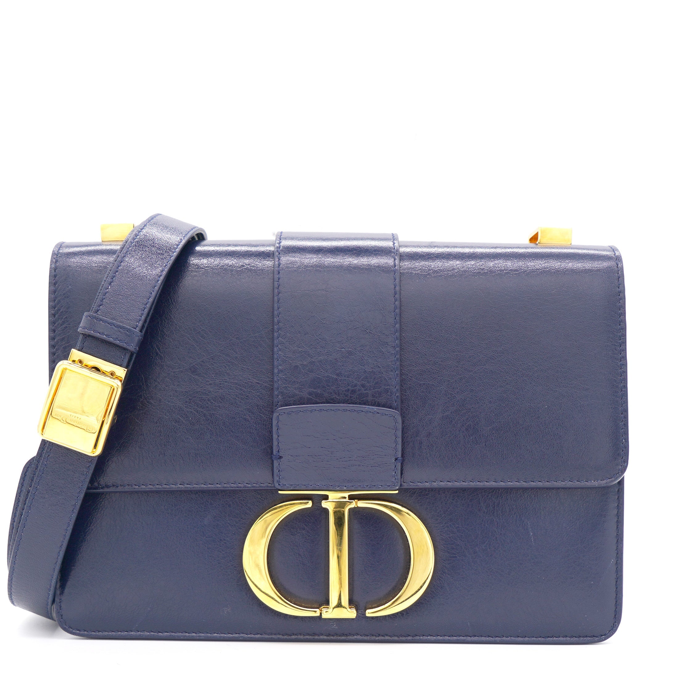 30 Montaigne Bag Navy Blue Calfskin