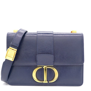 30 Montaigne Bag Navy Blue Calfskin