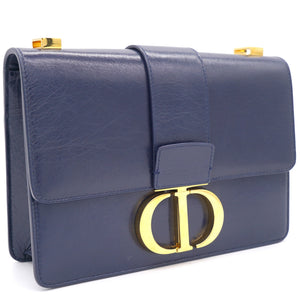 30 Montaigne Bag Navy Blue Calfskin