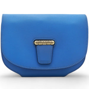 Blue Agate Swift Leather Mini Convoyeur Bag