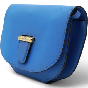 Blue Agate Swift Leather Mini Convoyeur Bag