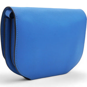 Blue Agate Swift Leather Mini Convoyeur Bag