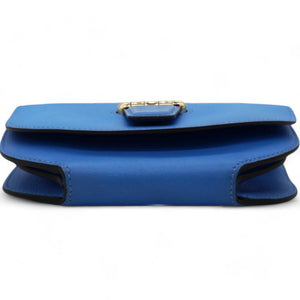 Blue Agate Swift Leather Mini Convoyeur Bag