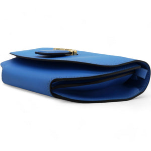 Blue Agate Swift Leather Mini Convoyeur Bag