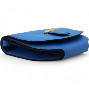 Blue Agate Swift Leather Mini Convoyeur Bag