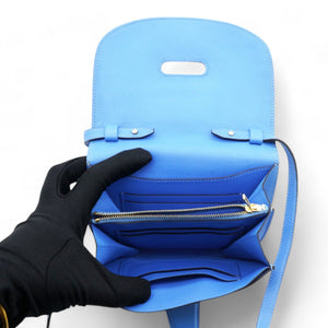 Blue Agate Swift Leather Mini Convoyeur Bag