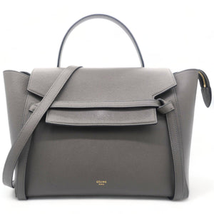 Grained Calfskin Mini Belt Bag Grey