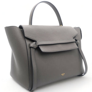 Grained Calfskin Mini Belt Bag Grey