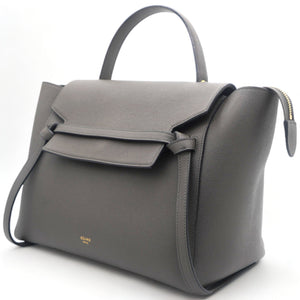 Grained Calfskin Mini Belt Bag Grey