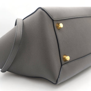 Grained Calfskin Mini Belt Bag Grey