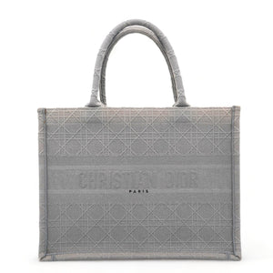 Medium Book Tote Cannage Embroidered Grey